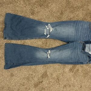 Hollister Blue Flare Distressed Jeans